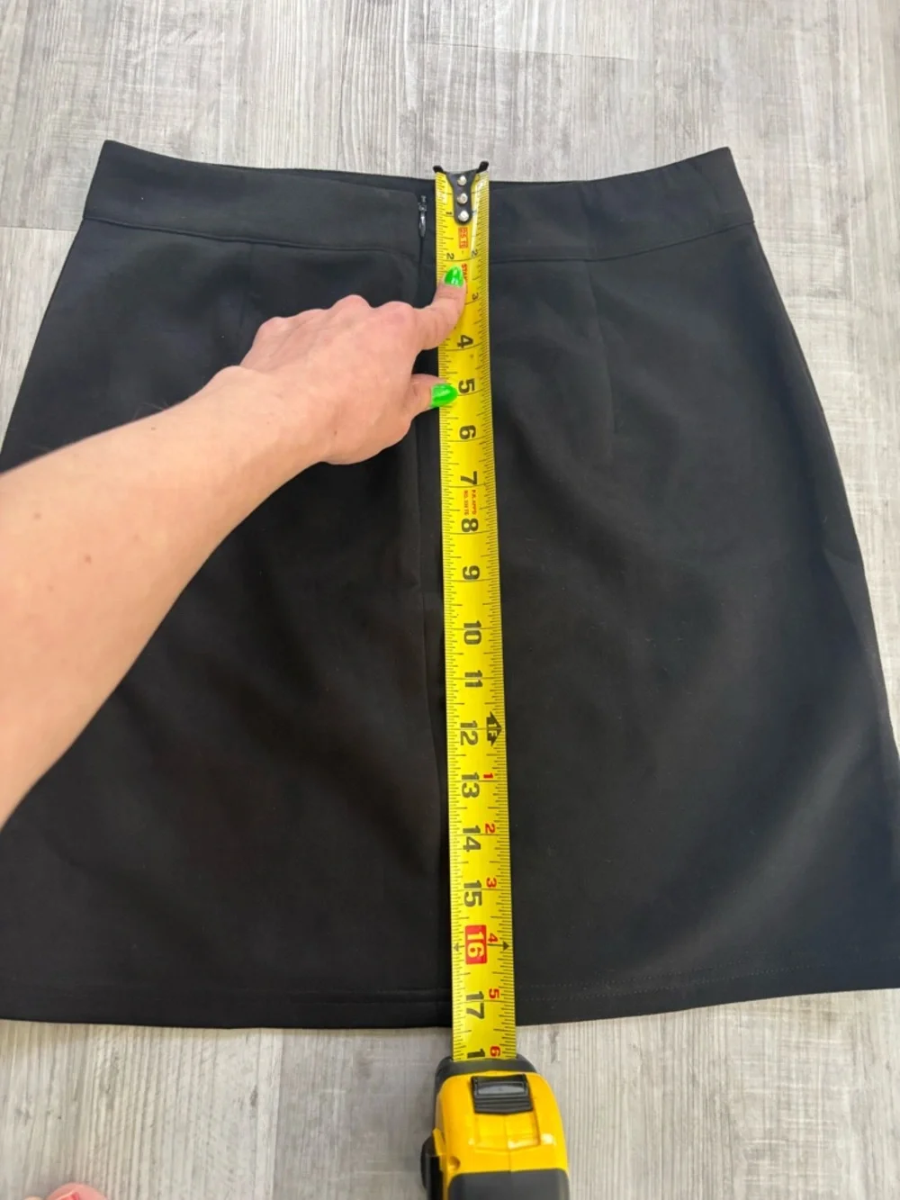 Mangopop Black Faux Suede Mini Skirt‎ with Panel Detailing
